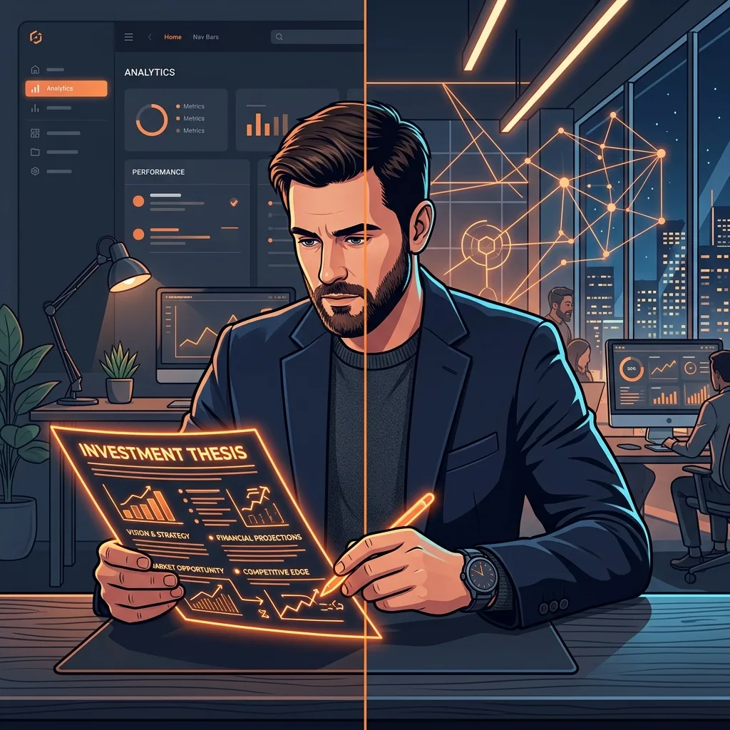 A founder reading and decoding a VC investment thesis document